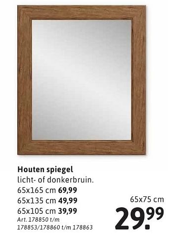 Aanbiedingen Houten spiegel licht- of donkerbruin - Huismerk - Xenos - Geldig van 26/09/2016 tot 09/10/2016 bij Xenos