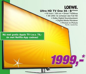 Aanbiedingen Loewe ultra hd tv one 55 - Loewe - Geldig van 26/09/2016 tot 09/10/2016 bij ElectronicPartner