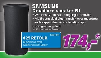 Aanbiedingen Samsung draadloze speaker r1 - Samsung - Geldig van 26/09/2016 tot 09/10/2016 bij ElectronicPartner