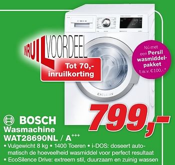 Aanbiedingen Bosch wasmachine wat28690nl - Bosch - Geldig van 26/09/2016 tot 09/10/2016 bij ElectronicPartner