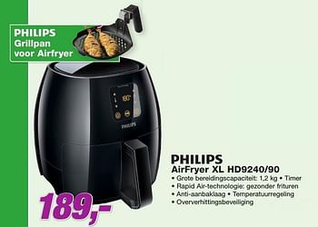 Aanbiedingen Philips airfryer xl hd9240-90 - Philips - Geldig van 26/09/2016 tot 09/10/2016 bij ElectronicPartner