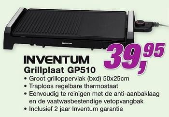 Aanbiedingen Inventum grillplaat gp510 - Inventum - Geldig van 26/09/2016 tot 09/10/2016 bij ElectronicPartner