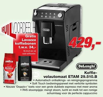 Aanbiedingen Delonghi koffie volautomaat etam 29.510.b - Delonghi - Geldig van 26/09/2016 tot 09/10/2016 bij ElectronicPartner