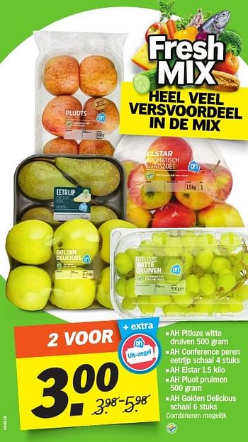 Aanbiedingen Ah pitloze witte druiven - Huismerk - Albert Heijn - Geldig van 03/10/2016 tot 09/10/2016 bij Albert Heijn