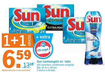 Aanbiedingen Sun vaatwasgels en -tabs all-in-1 citroen - Sun - Geldig van 03/10/2016 tot 09/10/2016 bij Albert Heijn