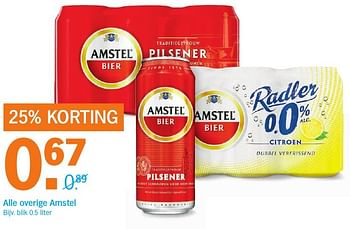 Aanbiedingen Alle overige amstel - Amstel - Geldig van 03/10/2016 tot 09/10/2016 bij Albert Heijn