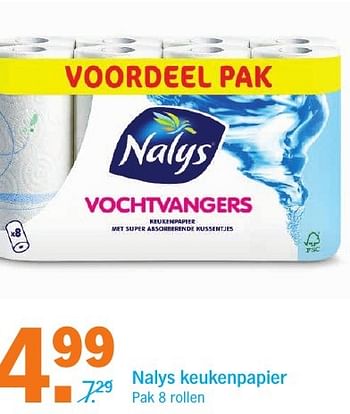 Aanbiedingen Nalys keukenpapier - Nalys - Geldig van 03/10/2016 tot 09/10/2016 bij Albert Heijn