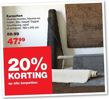 Aanbiedingen Karpetten karpet topper. ivoorkleurig, zand of antraciet - Huismerk - Praxis - Geldig van 03/10/2016 tot 09/10/2016 bij Praxis
