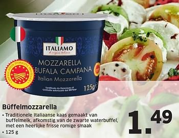 Aanbiedingen Büffelmozzarella - Italiamo - Geldig van 03/10/2016 tot 09/10/2016 bij Lidl