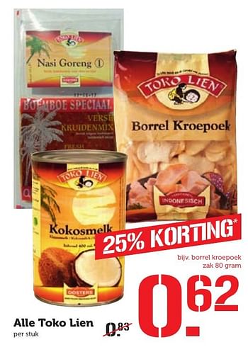 Aanbiedingen Toko lien borrel kroepoek - Toko Lien - Geldig van 03/10/2016 tot 09/10/2016 bij Coop