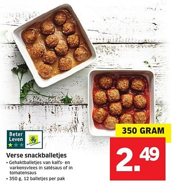 Aanbiedingen Verse snackballetjes - Huismerk - Lidl - Geldig van 03/10/2016 tot 09/10/2016 bij Lidl