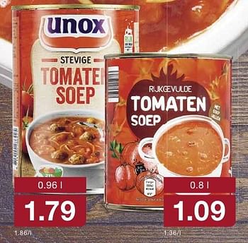 Aanbiedingen Unox stevige tomaten soep - Unox - Geldig van 05/10/2016 tot 11/10/2016 bij Aldi