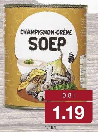 Aanbiedingen Champignon-crème soep - Huismerk - Aldi - Geldig van 05/10/2016 tot 11/10/2016 bij Aldi