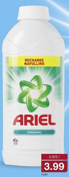 Aanbiedingen Recharge navulling ariel original - Ariel - Geldig van 05/10/2016 tot 11/10/2016 bij Aldi