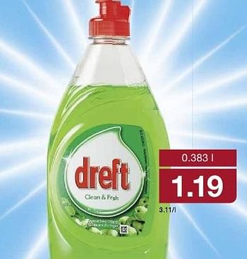 Aanbiedingen Dreft clean + fresh - Dreft - Geldig van 05/10/2016 tot 11/10/2016 bij Aldi