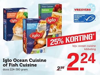 Aanbiedingen Iglo ocean cuisine of fish cuisine - Iglo - Geldig van 03/10/2016 tot 09/10/2016 bij Coop