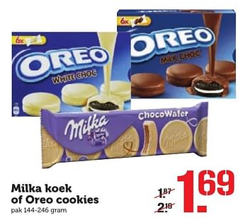 Aanbiedingen Milka koek of oreo cookies - Milka - Geldig van 03/10/2016 tot 09/10/2016 bij Coop