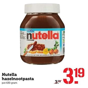 Aanbiedingen Nutella hazelnootpasta - Nutella - Geldig van 03/10/2016 tot 09/10/2016 bij Coop