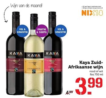 Aanbiedingen Kaya zuidafrikaanse wijn - Rode wijnen - Geldig van 03/10/2016 tot 09/10/2016 bij Coop