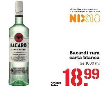 Aanbiedingen Bacardi rum carta blanca - Bacardi - Geldig van 03/10/2016 tot 09/10/2016 bij Coop