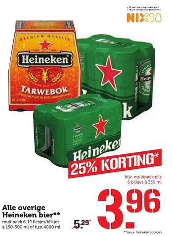 Aanbiedingen Alle overige heineken bier - Heineken - Geldig van 03/10/2016 tot 09/10/2016 bij Coop