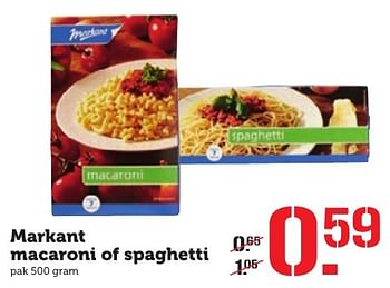 Aanbiedingen Markant macaroni of spaghetti - Markant - Geldig van 03/10/2016 tot 09/10/2016 bij Coop