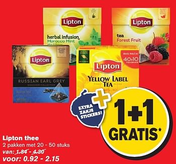 Aanbiedingen Lipton thee - Lipton - Geldig van 05/10/2016 tot 11/10/2016 bij Hoogvliet