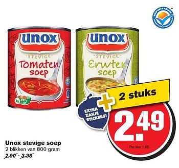 Aanbiedingen Unox stevige soep - Unox - Geldig van 05/10/2016 tot 11/10/2016 bij Hoogvliet