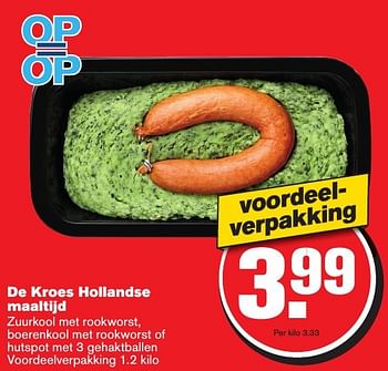 Aanbiedingen De kroes hollandse maaltijd - De kroes - Geldig van 05/10/2016 tot 11/10/2016 bij Hoogvliet