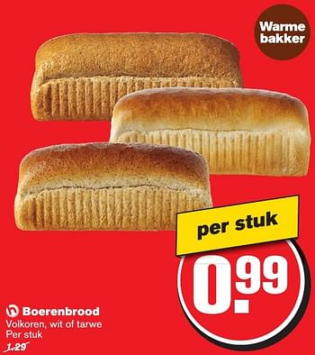 Aanbiedingen Boerenbrood volkoren, wit of tarwe - Huismerk - Hoogvliet - Geldig van 05/10/2016 tot 11/10/2016 bij Hoogvliet