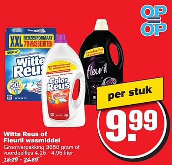 Aanbiedingen Witte reus of fleuril wasmiddel - Huismerk - Hoogvliet - Geldig van 05/10/2016 tot 11/10/2016 bij Hoogvliet