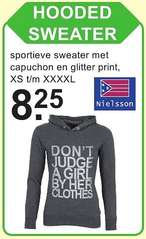 Aanbiedingen Hooded sweater - Nielsson - Geldig van 10/10/2016 tot 30/10/2016 bij Van Cranenbroek