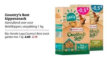 Aanbiedingen Versele-laga country`s best snack garden mix - Versele-Laga - Geldig van 03/10/2016 tot 16/10/2016 bij Boerenbond