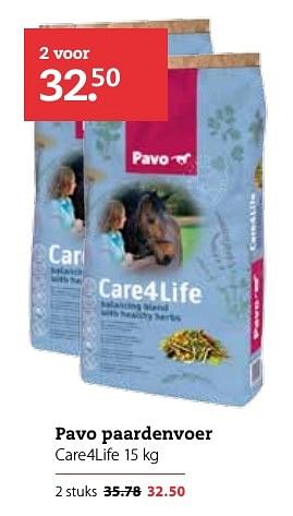 Aanbiedingen Pavo paardenvoer care4life - Pavo - Geldig van 03/10/2016 tot 16/10/2016 bij Boerenbond
