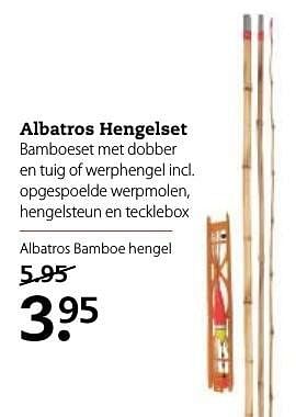 Aanbiedingen Albatros hengelset bamboeset met dobber en tuig of werphengel incl - Albatros - Geldig van 03/10/2016 tot 16/10/2016 bij Boerenbond