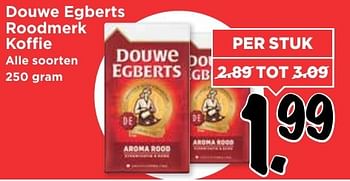 Aanbiedingen Douwe egberts roodmerk koffie - Douwe Egberts - Geldig van 09/10/2016 tot 15/10/2016 bij Vomar