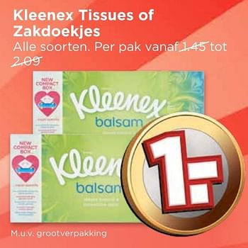 Aanbiedingen Kleenex tissues of zakdoekjes - Kleenex - Geldig van 09/10/2016 tot 15/10/2016 bij Vomar