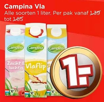 Aanbiedingen Campina vla - Campina - Geldig van 09/10/2016 tot 15/10/2016 bij Vomar