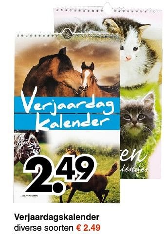 Aanbiedingen Verjaardagskalender - Huismerk - Wibra - Geldig van 03/10/2016 tot 15/10/2016 bij Wibra