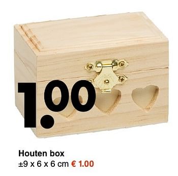 Aanbiedingen Houten box - Huismerk - Wibra - Geldig van 03/10/2016 tot 15/10/2016 bij Wibra