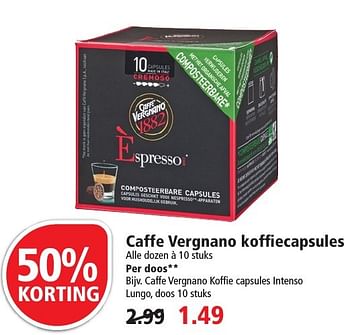 Aanbiedingen Caffe vergnano koffie capsules intenso lungo - Huismerk - Plus - Geldig van 09/10/2016 tot 15/10/2016 bij Plus