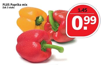 Aanbiedingen Plus paprika mix - Huismerk - Plus - Geldig van 09/10/2016 tot 15/10/2016 bij Plus