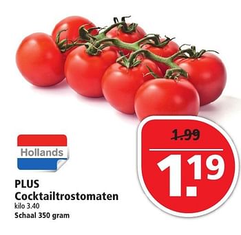 Aanbiedingen Plus cocktailtrostomaten - Huismerk - Plus - Geldig van 09/10/2016 tot 15/10/2016 bij Plus