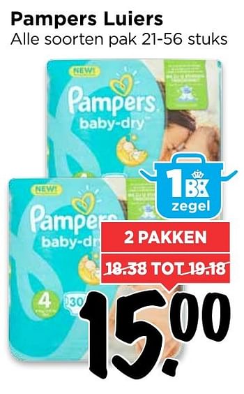 Aanbiedingen Pampers luiers - Pampers - Geldig van 09/10/2016 tot 15/10/2016 bij Vomar