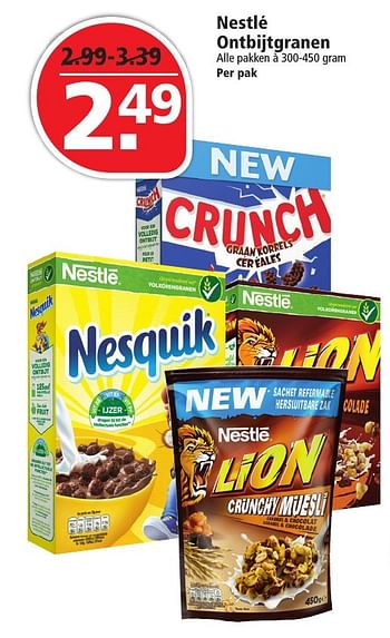 Aanbiedingen Nestlé ontbijtgranen - Nestlé - Geldig van 09/10/2016 tot 15/10/2016 bij Plus