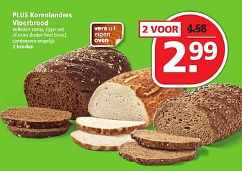 Aanbiedingen Plus korenlanders vloerbrood - Huismerk - Plus - Geldig van 09/10/2016 tot 15/10/2016 bij Plus