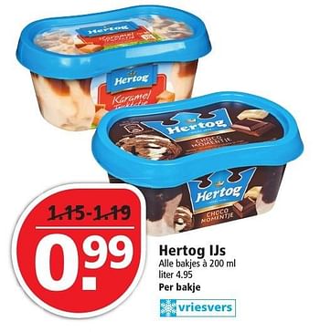 Aanbiedingen Hertog ijs - Hertog - Geldig van 09/10/2016 tot 15/10/2016 bij Plus