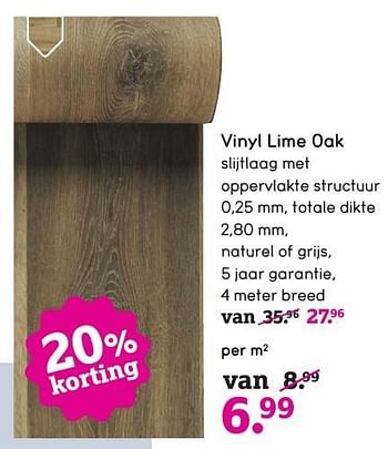 Aanbiedingen Vinyl lime oak - Huismerk - Leen Bakker - Geldig van 03/10/2016 tot 16/10/2016 bij Leen Bakker