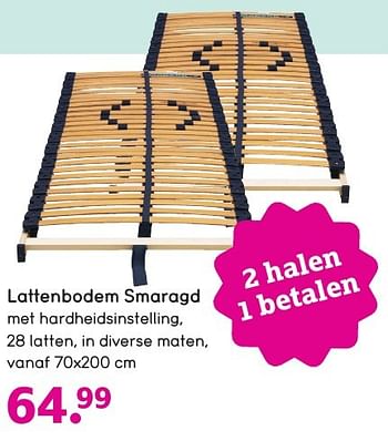 Aanbiedingen Lattenbodem smaragd - Huismerk - Leen Bakker - Geldig van 03/10/2016 tot 16/10/2016 bij Leen Bakker