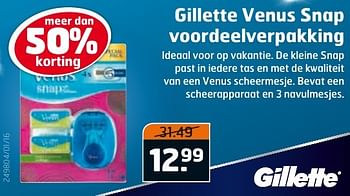 Aanbiedingen Gillette venus snap voordeelverpakking - Gillette - Geldig van 04/10/2016 tot 16/10/2016 bij Trekpleister